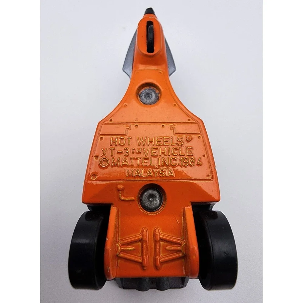 🏁Vintage‎ Hot Wheels 1984 XT-3 Three wheeler in SILVER/ ORANGE